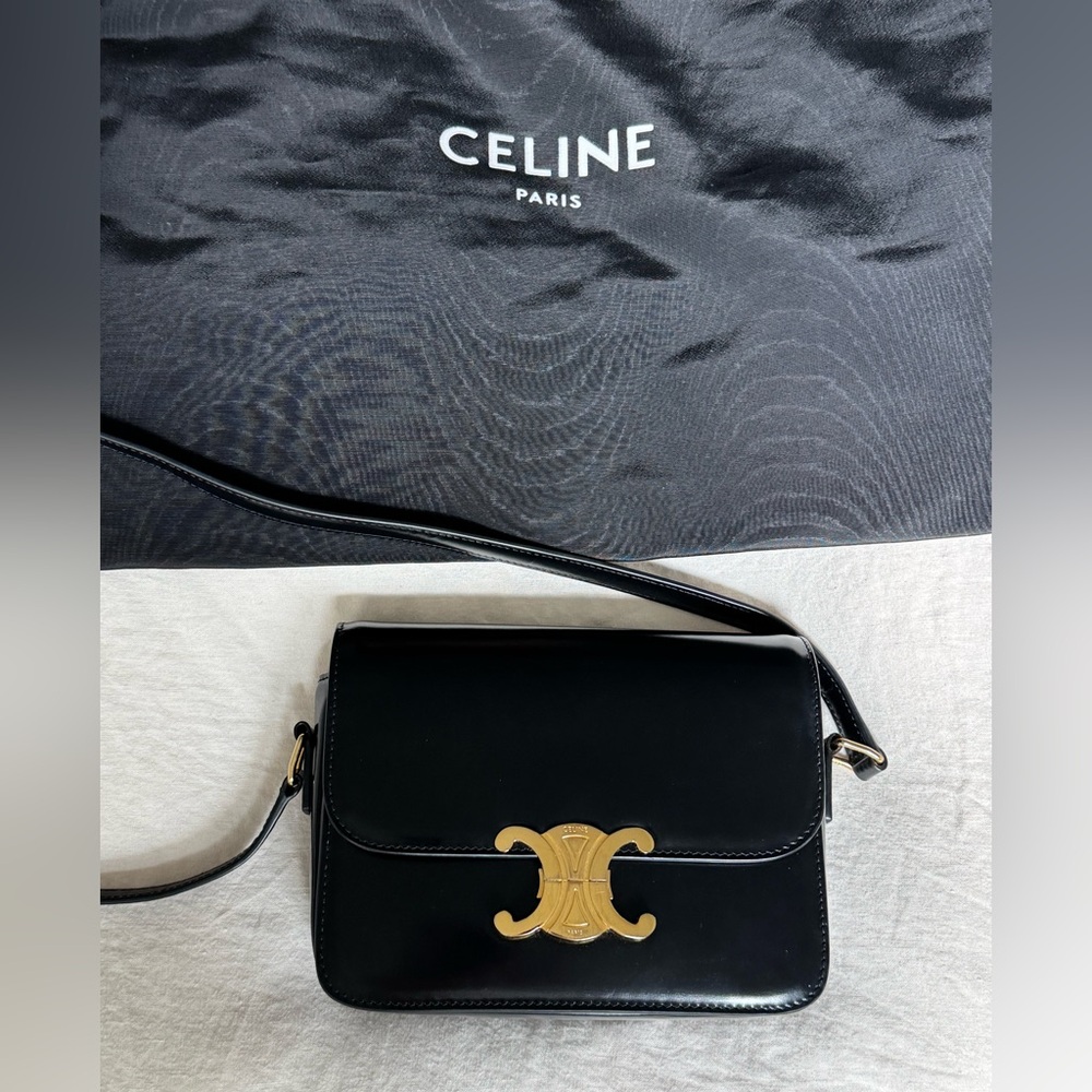 CELINE TEEN TRIOMPHE BAG IN SHINY CALFSKIN